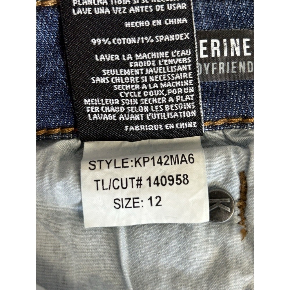 KUT from the Kloth Catherine Boyfriend Jeans Size 12 Mid Rise Medium Dark Wash - Picture 9 of 9